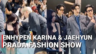 엔하이픈 카리나 재현 ENHYPEN amp aespa Karina and NCT Jaehyun Interactions At Prada fashion Show in Milan 2024 [upl. by Notecnirp]