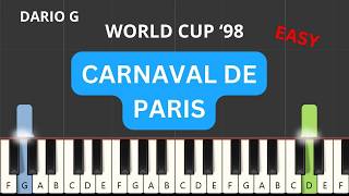 Dario G  Carnaval De Paris Piano Tutorial  Noten [upl. by Darcy655]