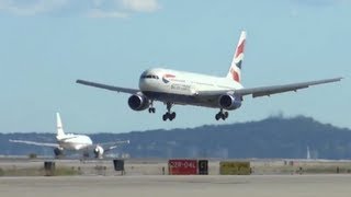 Boeing 767300 British Airways landing  cockpit visit [upl. by Pheni]