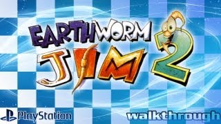 Earthworm Jim 2 PlayStation  Walkthrough [upl. by Ameluz64]