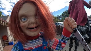 Home Depot Halloween 2024 CHILDS PLAY Servo Chucky Animatronic Demo [upl. by Adyam337]