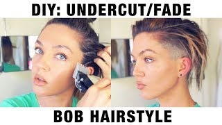 DIY UNDERCUTFADE BOB HAIR STYLE [upl. by Diahann]