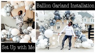 How To  Balloon Garland Installation on Marquee Lights  Set Up With Me  Tutorial [upl. by Bamberger]