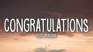 Post Malone  Congratulations Lyrics ft Quavo [upl. by Narcis]