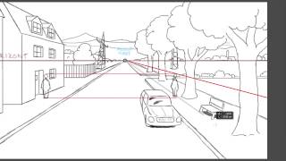 Zeichnen lernen Perspektive Tutorial Bezugslinien und punkte erstellen video2braincom [upl. by Alket]