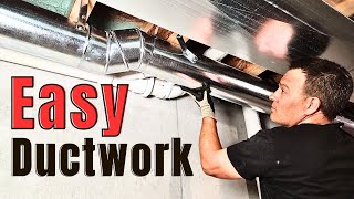 Install Basement Ductwork Yourself  E4 Finishing a Basement [upl. by Elleiand]