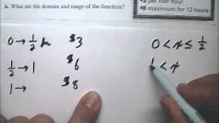 Linear Piecewise Functions 5 Story Parking Charges  Tutor Algebra [upl. by Akere]