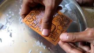 Making of PCBs at home DIY using inexpenive materials [upl. by Yreme301]