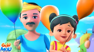 Gubbare Wala Hindi Rhyme गुब्बारे वाला Balloon Song for Kids Golu Molu Cartoon Rhymes [upl. by Hgielar]