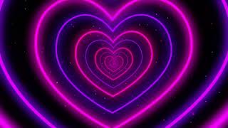 Neon led lights Heart Tunnel Particles Background  4k 60p Heart Background Disco Pink and Purple [upl. by Geanine974]