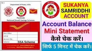 SUKANYA SAMRIDDHI ACCOUNT का Account Balance amp Mini Statement कैसे चेक करें।SSA Scheme Balance Check [upl. by Suilienroc129]