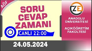 AÖF 24 05 2024 Canlı  Soru Cevap Zamanı  Açıköğretim DGS KPSS YKS [upl. by Kris459]