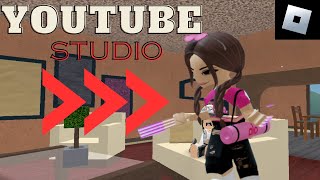 I BUILD A YOUTUBE STUDIO IN BLOXBURG  ROBLOX [upl. by Nairahcaz867]