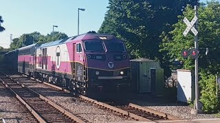 MBTA Keolis Train 021 With a friendly engineer [upl. by Noiz299]