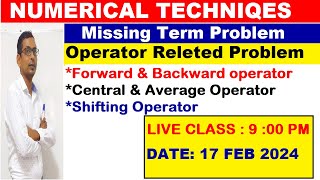 NUMERICAL TECHNIQUES  OPERATOR PROBLEM  LIVE CALSS AT 900 PM  17022024 [upl. by Jabe988]