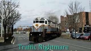 Scranton Street Running Train Truck Tries To Escape [upl. by Issiah526]