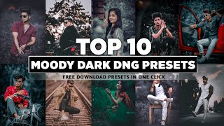 Lightroom Mobile Top 10 Moody Dark Presets🔥 Lightroom Mobile Free Dng Presets Download  Top Preset [upl. by Noiztneb]