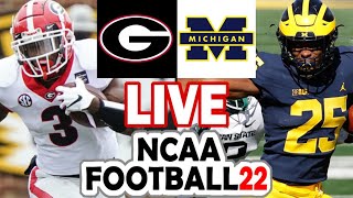 Michigan vs Georgia 123121 Orange Bowl CFP Semifinal Simulation NCAA Football 22 [upl. by Nailuj]