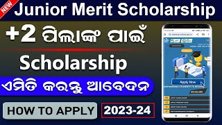 Junior Merit Scholarship 202324 Online Apply  How To Apply Odisha State Scholarship Online 2023 2 [upl. by Lorenzo]