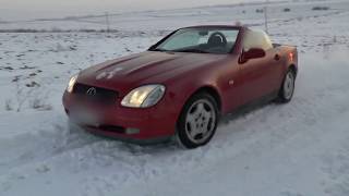 Mercedes SLK 200 on snow drift with open roof 2 [upl. by Ingham]