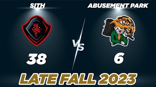 Sith vs Abusement Park  Late Fall 23  Los Angeles  South Conference  Week 2 [upl. by Nozicka]