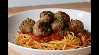 Spaghetti mit Tomatensauce amp Fleischbällchen  Spaghetti with Meatballs  ENG SUBS [upl. by Aihsined]