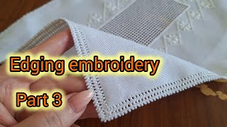 Hand embroidery  How to sew hemstitching tablecloth by hand  Embroidery techniques [upl. by Rentsch]