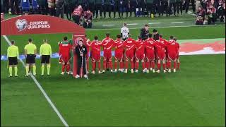 Welsh National Anthem Wales V Finland 21st March 2024 redwall Wales teamwales cymru [upl. by Ahsemo172]