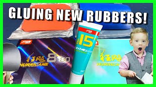 How To GLUE Boosted Table Tennis Rubbers  Hurricane 3 amp Hurricane 880 [upl. by Ennaeirrac166]