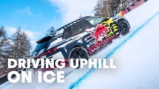 Mattias Ekström Drives Up Worlds Most Challenging Ski Slope [upl. by Nnaegroeg]