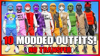 NEW HOW TO GET 10 GTA 5 MODDED OUTFITS NO TRANSFER GLITCH [upl. by Orimisac]