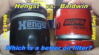 Hengst Oil Filter Cut Open H97W06 vs Baldwin Oil Filter Cut Open B1400 Oil Filter Review [upl. by Meer]