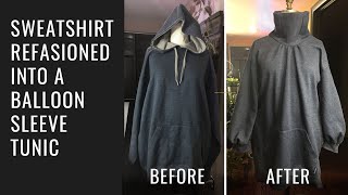 Upcycling An Old Sweatshirt Into A Balloon Sleeve Top  Modest Fashion Diy [upl. by Andriette]