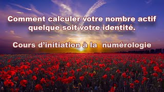 Cours dinitiation à la Numérologie  Comment calculer votre nombre actif quelque soit lidentité [upl. by Vtehsta]