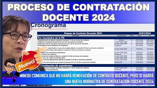 🔴LO ULTIMO👉 PROCESO DE CONTRATACIÓN DOCENTE 2024 [upl. by Gnel]