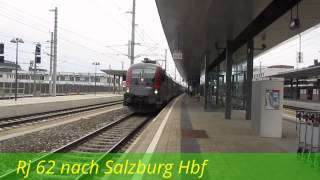 Railjet 62 nach Salzburg Hbf TrainView 64 SommerTour ´13 [upl. by Yelsehc]