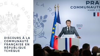 Discours du Président Emmanuel Macron à la communauté française en République tchèque [upl. by Amaty]