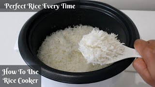 How To Cook Perfect Fluffy Rice In Rice Cooker  How To Use Rice Cooker [upl. by Dragelin]