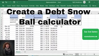 How to Create a Debt Snow Ball Calculator in Excel [upl. by Marte316]