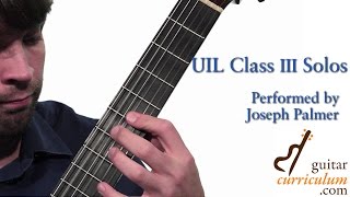 Estudios Sencillos No 3 Leo Brouwer  Joseph Palmer UIL Solos GuitarCurriculumcom [upl. by Carpet122]