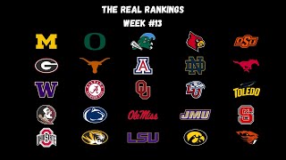 The REAL College Football Rankings WEEK 13 [upl. by Akehsyt876]