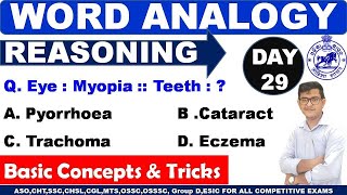 Reasoning Class 29ANALOGYPart 1Word AnalogyBasic Concept With TricksASOSSCCGLCHTGroup D etc [upl. by Marela184]