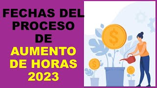 Soy Docente FECHAS DEL PROCESO DE AUMENTO DE HORAS 2023 [upl. by Leasi182]