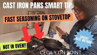 CAST IRON STOVETOP SEASONING cecilyonpoint castiron castironcookware tipsandtricks hacks [upl. by Yehudit]