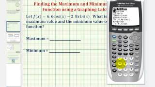 Ex Find the Maximum and Minimum of a Trig Function Using a Graphing Calculator [upl. by Ladnor]