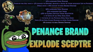 MIRROR Crafting A 2 Explode Penance Brand Sceptre In Affliction League  Path of Exile 323 [upl. by Dielu]