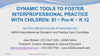 Dynamic Tools to Foster Interprofessional Practice with Children [upl. by Otsuj]