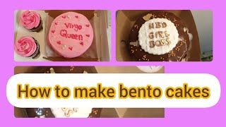 How to make bento cakesbento lunch box cakemini cake with 2 cupcakes [upl. by Artinahs]