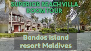 Bandos resort Maldives Superior beach villa room tour in Hindi [upl. by Nah]