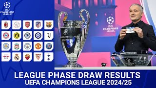 UEFA CHAMPIONS LEAGUE 202425  League Phase Draw Results  চ্যাম্পিয়ন্স লিগ 202425 ড্র ফলাফল [upl. by Nessy]